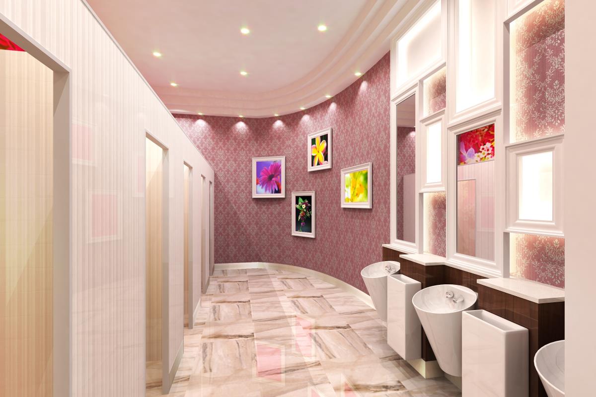 商業施設　女性トイレ　デザイン